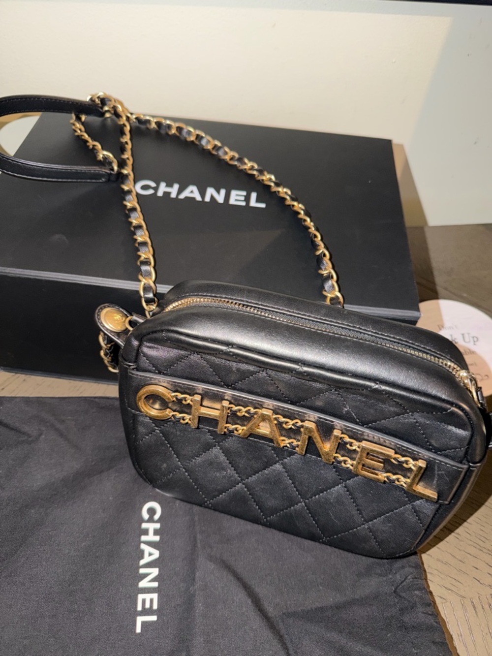 CHANEL Black Quilted Camera Crossbody with Gold Hardware - Picture 4 of 5